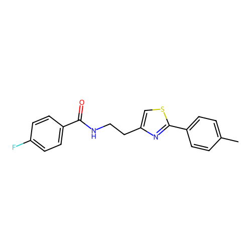 4-fluoro-N-{2-[2-(4-methylphenyl)-1,3-thiazol-4-yl]ethyl}benzamide structure