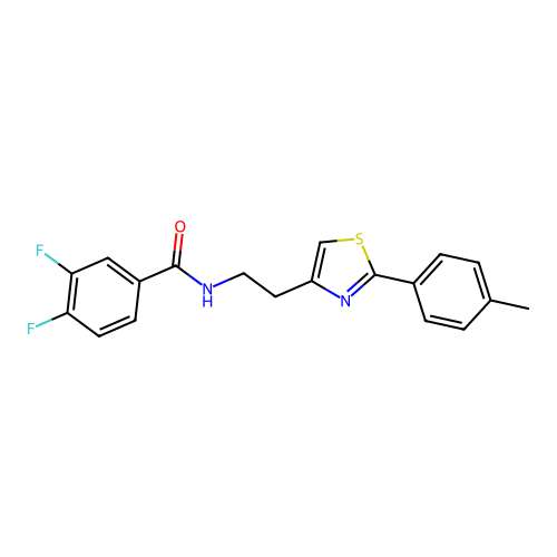 3,4-difluoro-N-{2-[2-(4-methylphenyl)-1,3-thiazol-4-yl]ethyl}benzamide structure