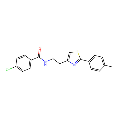 4-chloro-N-{2-[2-(4-methylphenyl)-1,3-thiazol-4-yl]ethyl}benzamide structure