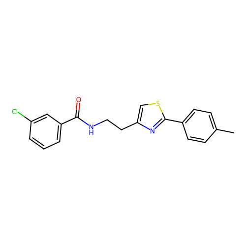 3-chloro-N-{2-[2-(4-methylphenyl)-1,3-thiazol-4-yl]ethyl}benzamide structure