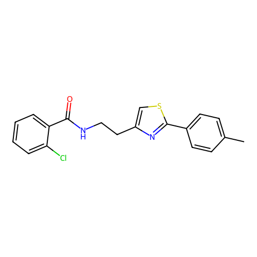 2-chloro-N-{2-[2-(4-methylphenyl)-1,3-thiazol-4-yl]ethyl}benzamide structure