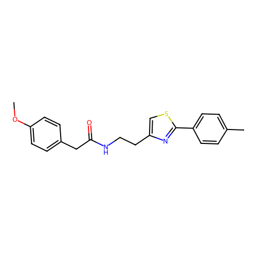 2-(4-methoxyphenyl)-N-{2-[2-(4-methylphenyl)-1,3-thiazol-4-yl]ethyl}acetamide structure