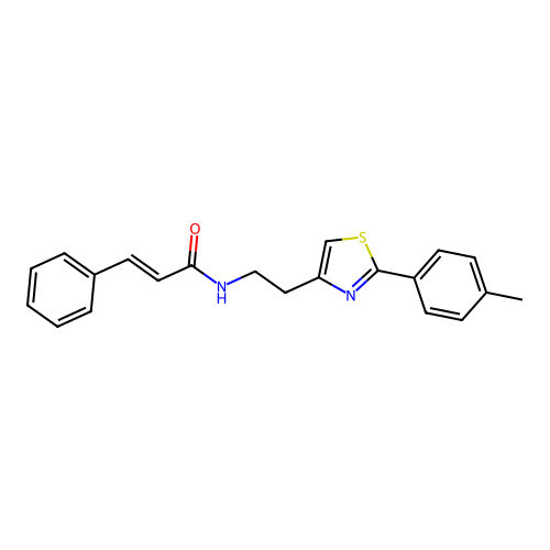 N-(2-(2-(p-tolyl)thiazol-4-yl)ethyl)cinnamamide structure
