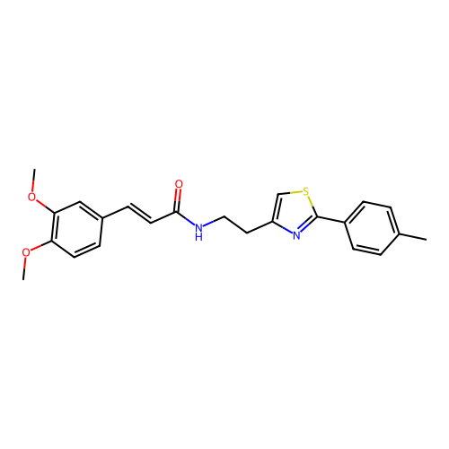 (E)-3-(3,4-dimethoxyphenyl)-N-(2-(2-(p-tolyl)thiazol-4-yl)ethyl)acrylamide structure