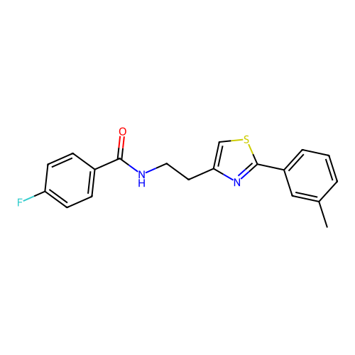 4-fluoro-N-{2-[2-(3-methylphenyl)-1,3-thiazol-4-yl]ethyl}benzamide structure