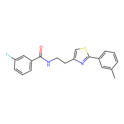 3-fluoro-N-(2-(2-(m-tolyl)thiazol-4-yl)ethyl)benzamide structure