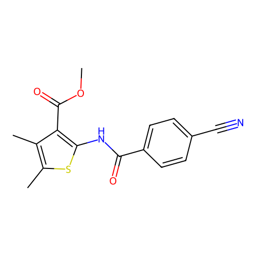 Methyl 2-(4-cyanobenzamido)-4,5-dimethylthiophene-3-carboxylate structure