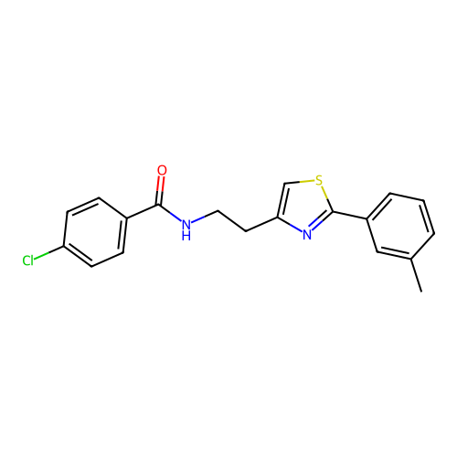 4-chloro-N-{2-[2-(3-methylphenyl)-1,3-thiazol-4-yl]ethyl}benzamide structure