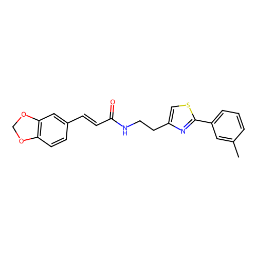 (E)-3-(benzo[d][1,3]dioxol-5-yl)-N-(2-(2-(m-tolyl)thiazol-4-yl)ethyl)acrylamide structure