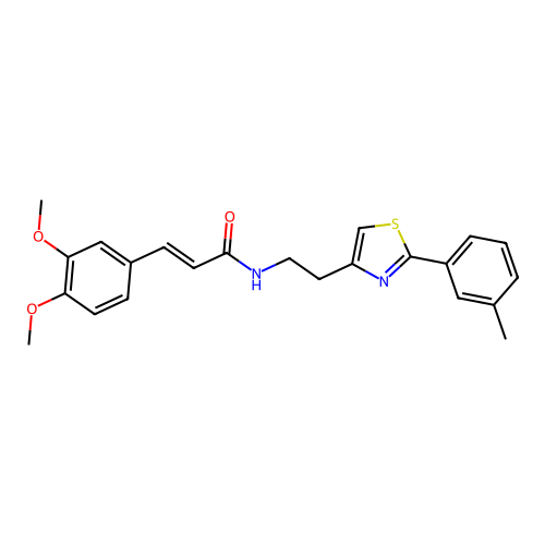 (E)-3-(3,4-dimethoxyphenyl)-N-(2-(2-(m-tolyl)thiazol-4-yl)ethyl)acrylamide structure