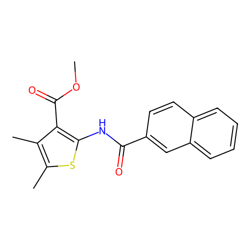 Methyl 4,5-dimethyl-2-(naphthalene-2-carbonylamino)thiophene-3-carboxylate structure