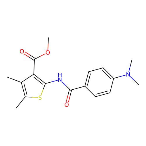 Methyl 2-(4-(dimethylamino)benzamido)-4,5-dimethylthiophene-3-carboxylate structure