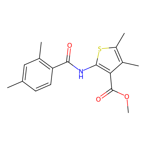 Methyl 2-(2,4-dimethylbenzamido)-4,5-dimethylthiophene-3-carboxylate structure