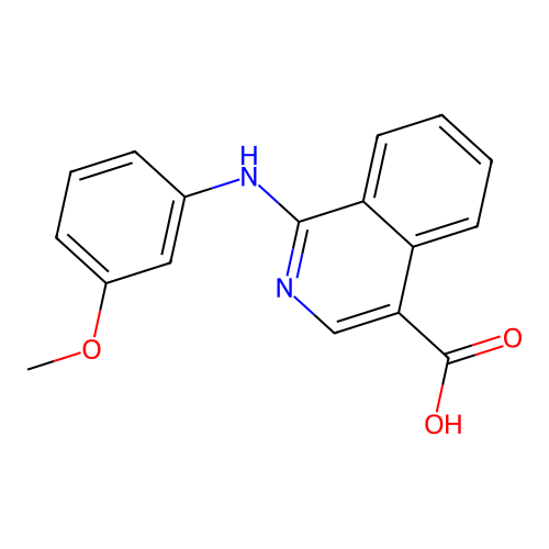 1-[(3-Methoxyphenyl)amino]isoquinoline-4-carboxylic acid structure