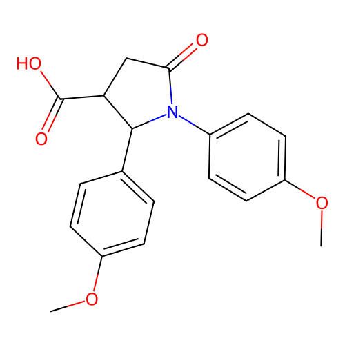 1,2-Bis(4-methoxyphenyl)-5-oxopyrrolidine-3-carboxylic acid structure