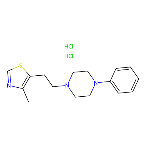 Piperazine, 1-(2-(4-methyl-5-thiazolyl)ethyl)-4-phenyl-, dihydrochloride structure