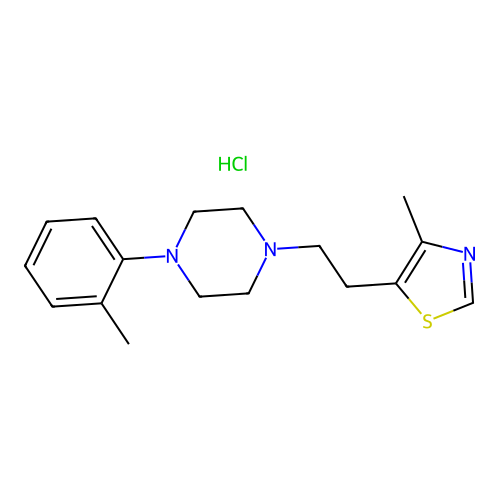Piperazine, 1-(2-methylphenyl)-4-(2-(4-methyl-5-thiazolyl)ethyl)-, monohydrochloride structure
