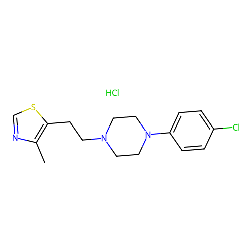 Piperazine, 1-(4-chlorophenyl)-4-(2-(4-methyl-5-thiazolyl)ethyl)-, monohydrochloride structure
