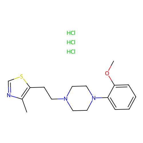 Piperazine, 1-(2-methoxyphenyl)-4-(2-(4-methyl-5-thiazolyl)ethyl)-, trihydrochloride structure