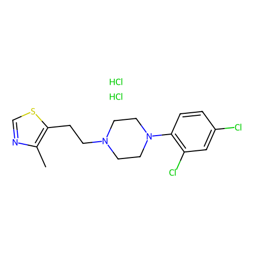 Piperazine, 1-(2,4-dichlorophenyl)-4-(2-(4-methyl-5-thiazolyl)ethyl)-, dihydrochloride structure