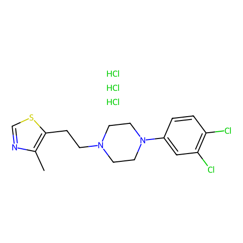 Piperazine, 1-(3,4-dichlorophenyl)-4-(2-(4-methyl-5-thiazolyl)ethyl)-, trihydrochloride structure
