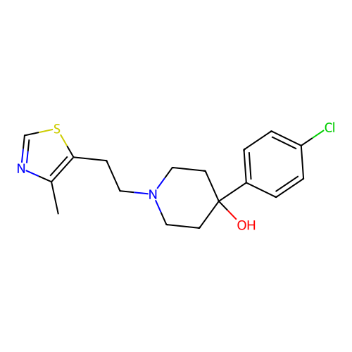 4-Piperidinol, 4-(4-chlorophenyl)-1-(2-(4-methyl-5-thiazolyl)ethyl)- structure