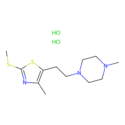 Piperazine, 1-methyl-4-(2-(4-methyl-2-(methylthio)-5-thiazolyl)ethyl)-, dihydrochloride structure