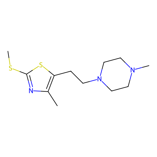 Piperazine, 1-methyl-4-[2-[4-methyl-2-(methylthio)-5-thiazolyl]ethyl]- structure