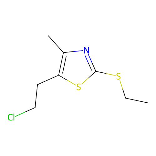 Thiazole, 5-(2-chloroethyl)-2-(ethylthio)-4-methyl- structure