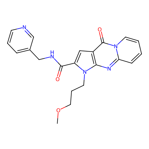 1-(3-methoxypropyl)-4-oxo-N-(pyridin-3-ylmethyl)-1,4-dihydropyrido[1,2-a]pyrrolo[2,3-d]pyrimidine-2-carboxamide structure