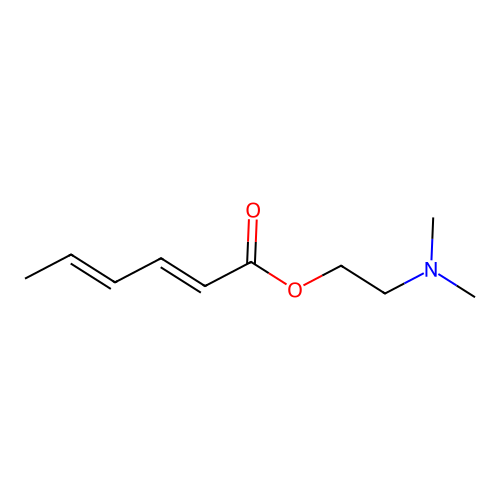 2-(dimethylamino)ethyl (2E,4E)-hexa-2,4-dienoate structure
