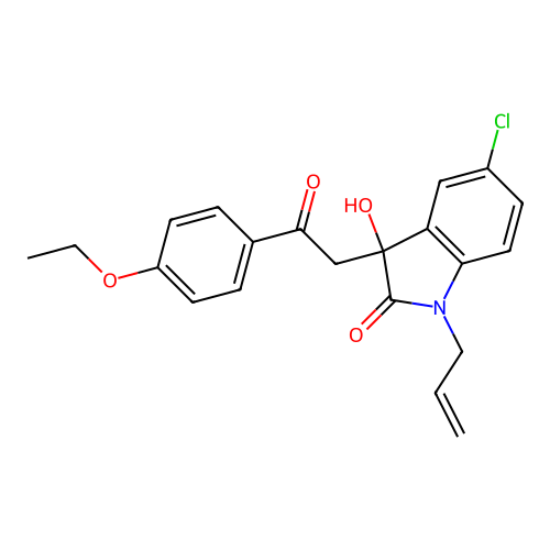 1-allyl-5-chloro-3-(2-(4-ethoxyphenyl)-2-oxoethyl)-3-hydroxyindolin-2-one structure