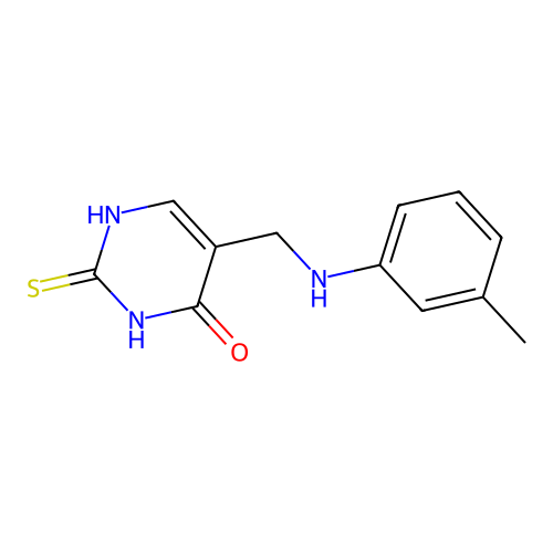 4(1H)-Pyrimidinone, 2,3-dihydro-5-(((3-methylphenyl)amino)methyl)-2-thioxo- structure