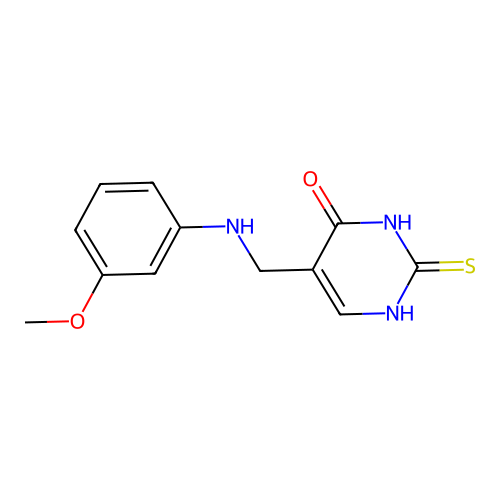 4(1H)-Pyrimidinone, 2,3-dihydro-5-(((3-methoxyphenyl)amino)methyl)-2-thioxo- structure