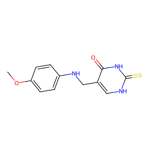 4(1H)-Pyrimidinone, 2,3-dihydro-5-(((4-methoxyphenyl)amino)methyl)-2-thioxo- structure
