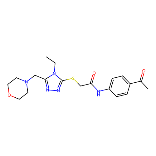 N-(4-acetylphenyl)-2-[[4-ethyl-5-(morpholin-4-ylmethyl)-1,2,4-triazol-3-yl]sulfanyl]acetamide structure
