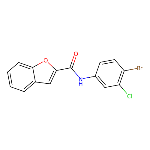 N-(4-bromo-3-chlorophenyl)-1-benzofuran-2-carboxamide structure