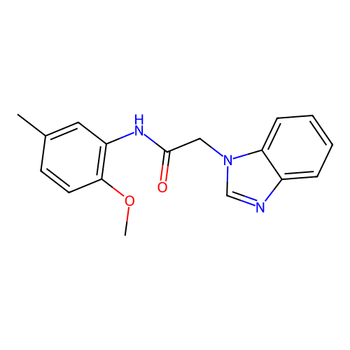 2-(benzimidazol-1-yl)-N-(2-methoxy-5-methylphenyl)acetamide structure