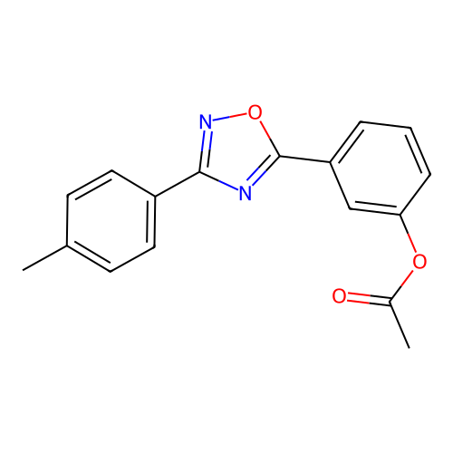3-[3-(4-Methylphenyl)-1,2,4-oxadiazol-5-yl]phenyl acetate structure