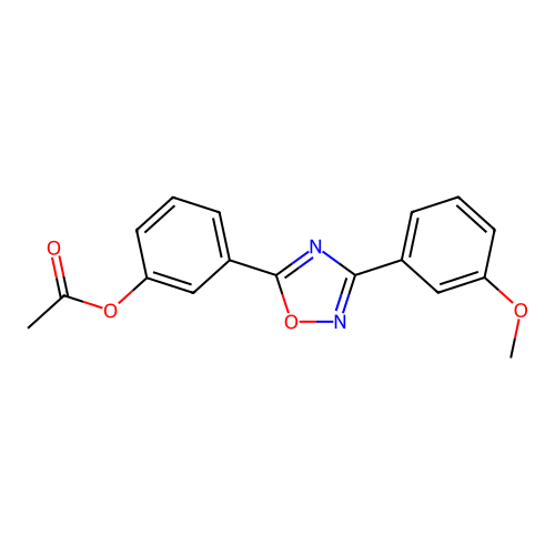 3-[3-(3-Methoxyphenyl)-1,2,4-oxadiazol-5-yl]phenyl acetate structure