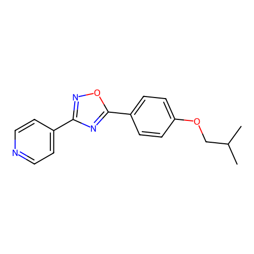5-[4-(2-Methylpropoxy)phenyl]-3-pyridin-4-yl-1,2,4-oxadiazole structure