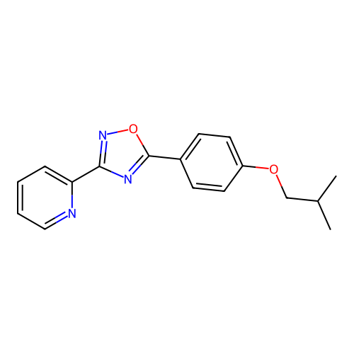 5-[4-(2-Methylpropoxy)phenyl]-3-pyridin-2-yl-1,2,4-oxadiazole structure
