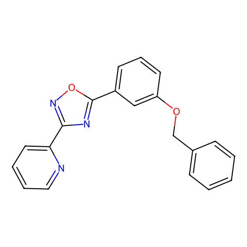 5-(3-Phenylmethoxyphenyl)-3-pyridin-2-yl-1,2,4-oxadiazole structure