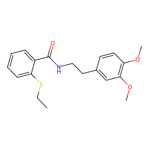 N-[2-(3,4-dimethoxyphenyl)ethyl]-2-ethylsulfanylbenzamide structure