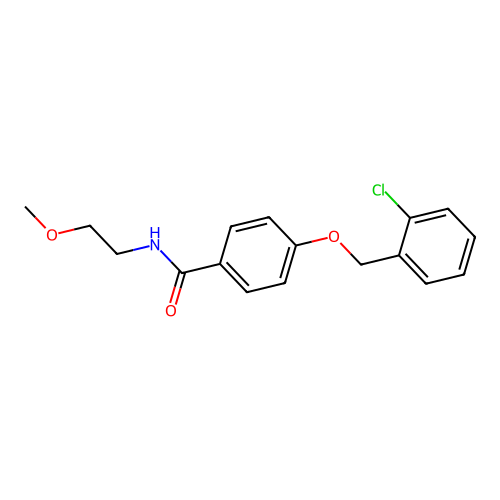 4-[(2-chlorobenzyl)oxy]-N-(2-methoxyethyl)benzamide structure