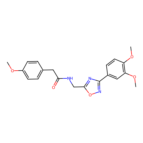 N-((3-(3,4-dimethoxyphenyl)-1,2,4-oxadiazol-5-yl)methyl)-2-(4-methoxyphenyl)acetamide structure