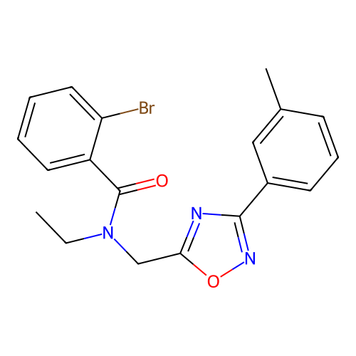 2-bromo-N-ethyl-N-{[3-(3-methylphenyl)-1,2,4-oxadiazol-5-yl]methyl}benzamide structure