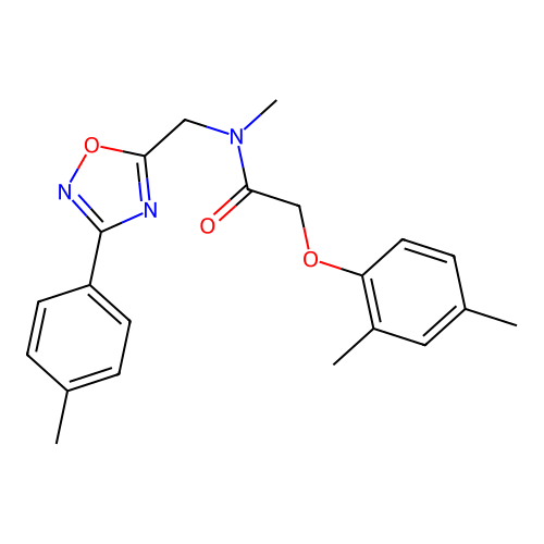 2-(2,4-dimethylphenoxy)-N-methyl-N-((3-(p-tolyl)-1,2,4-oxadiazol-5-yl)methyl)acetamide structure