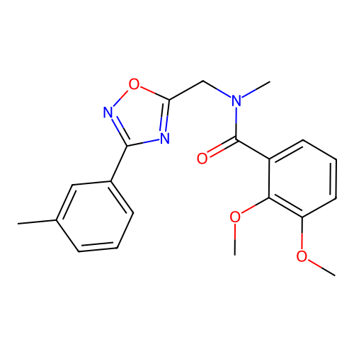 2,3-dimethoxy-N-methyl-N-[[3-(3-methylphenyl)-1,2,4-oxadiazol-5-yl]methyl]benzamide structure