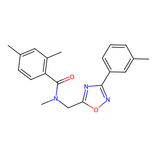 N,2,4-trimethyl-N-[[3-(3-methylphenyl)-1,2,4-oxadiazol-5-yl]methyl]benzamide structure